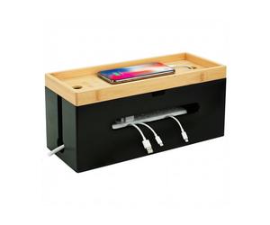 Relaxdays Bamboo cord box