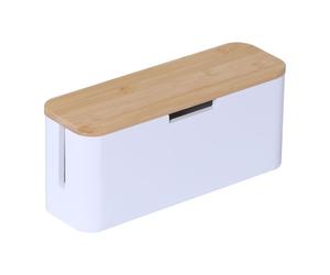 Relaxdays Bamboo cord box