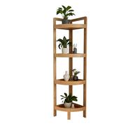Relaxdays Bamboo corner shelf with racks