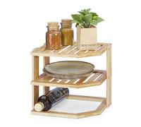 Relaxdays Bamboo Corner Shelf for the Kitchen