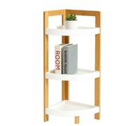 Relaxdays Bamboo corner shelf with racks