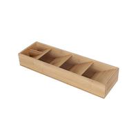 Relaxdays Bamboo Cutlery Organizer, 5 Compartments, Space-Saving, 6x40x12cm, Natural