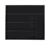 Relaxdays Bamboo Cutlery Tray, 5 Compartments, HWD: 5 x 34 x 30 cm, Kitchen Drawer Insert, Silverware Organiser, Black