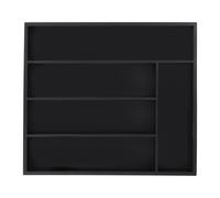 Relaxdays Bamboo Cutlery Tray, 5 Compartments, HWD: 5 x 34 x 30 cm, Kitchen Drawer Insert, Silverware Organiser, Black