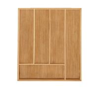Relaxdays Cutlery Tray, 5 Compartments, Bamboo, Small Drawer Box, for Cutlery & Kitchen Utensils, HBT 5 x 30 x 34 cm, Natural