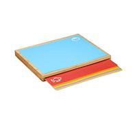 Relaxdays Bamboo Cutting Board, 6 Chopping Mats, Hygienic Texture, Antibacterial Surface, W x D 40.5 x 34 cm, Natural