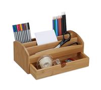 Desk Organiser Pencil Holder Desk Accessory Storage Chest Bamboo Wooden Box
