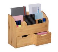 Relaxdays Bamboo Desk Organiser with Drawer