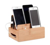 Relaxdays Bamboo Docking Station for 6 Devices