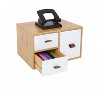 Relaxdays Bamboo drawer box with loops