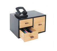 Relaxdays Bamboo drawer box with loops