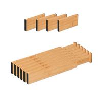 Relaxdays Bamboo Drawer Divider Set of 10