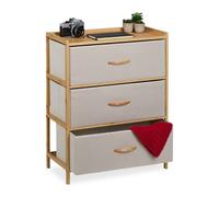 Relaxdays Bamboo Dresser with 3 Drawers