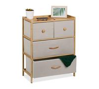 Relaxdays Bamboo Dresser with 4 Drawers in 2 Sizes