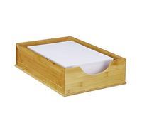 Relaxdays Bamboo Filing Rack, Stackable, DIN A4 Sheets, Office Organiser, Desk Tray, HWD: 10x26.5x39cm, Natural