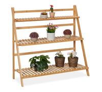 Relaxdays Bamboo Foldable Flower Rack