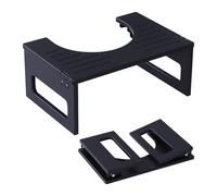 Relaxdays Bamboo Foldable Toilet Stool for Adults, Non-Slip, Black - 18x43x27.5 cm