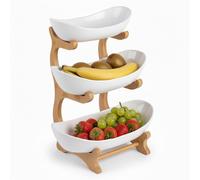 Relaxdays Bamboo fruit stand, 3 tiers