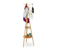 Relaxdays Bamboo Garment Rack with Shelves