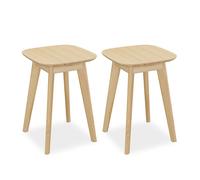 Relaxdays Bamboo kitchen stools, set of 2