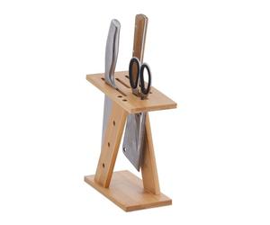 Relaxdays Bamboo Knife and Scissors Block