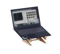 Relaxdays Bamboo Laptop Stand, 10-15 Inch, Elevation & Vertical Holder, Desk & Home Office, Natural, 11.5x21x21 cm