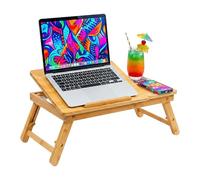 Relaxdays Bamboo laptop stand tree