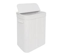 Relaxdays Bamboo laundry bin with lid