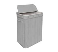 Relaxdays Bamboo laundry bin with lid