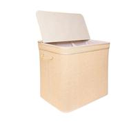 Relaxdays Bamboo laundry bin with lid