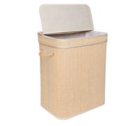 Relaxdays Bamboo laundry bin with lid