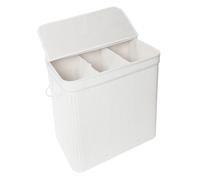 Relaxdays Bamboo laundry bin with lid