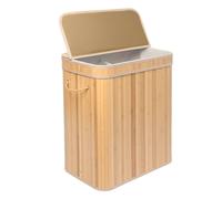Relaxdays Bamboo laundry bin with lid