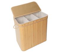 Relaxdays Bamboo laundry bin with lid