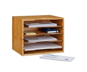 Relaxdays Bamboo letter tray