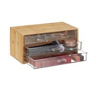 Relaxdays Bamboo Makeup Organiser