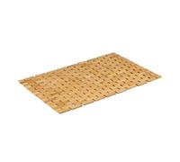 Relaxdays Bamboo Mat, 60x40 cm, Non-Slip, for Shower or Sauna, Bathroom Accessory, Decorative, Rollable, Natural