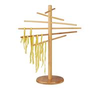 Relaxdays Bamboo Pasta Drying Rack, 12 Arms, Noodle Stand, Spaghetti & Fettuccini, 41 cm Tall, Wooden, Natural
