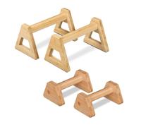 Relaxdays Bamboo Push-up Grips, Set of 4