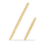 Relaxdays Bamboo Rolling Pin Set of 2, Kitchen Utensils, Rollers in 2 Sizes, Conical Shape, 65 & 40 cm, Natural