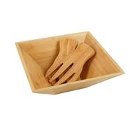 Relaxdays Bamboo salad bowl with serving forks
