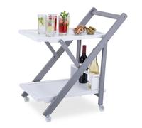 Relaxdays Bamboo serving trolley, 2-tier