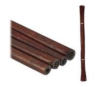 Relaxdays Bamboo Set of 25 Plant Sticks, Stabilising Cane, Garden Climbing Support, Decorative Bamboo Poles, Dark Brown