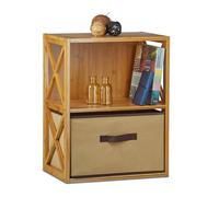 Relaxdays Bamboo Shelf with Basket