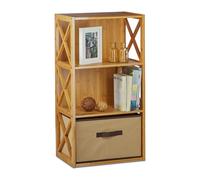 Relaxdays Bamboo Shelf with Basket