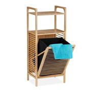 Relaxdays Bamboo Shelf with Laundry Basket