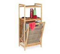 Relaxdays Bamboo Shelf with Laundry Basket