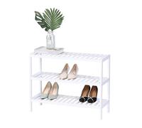 Relaxdays White bamboo rack