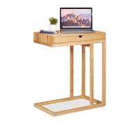 Relaxdays Bamboo Side Table with Drawer