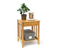 Relaxdays Bamboo Side Table with Drawer